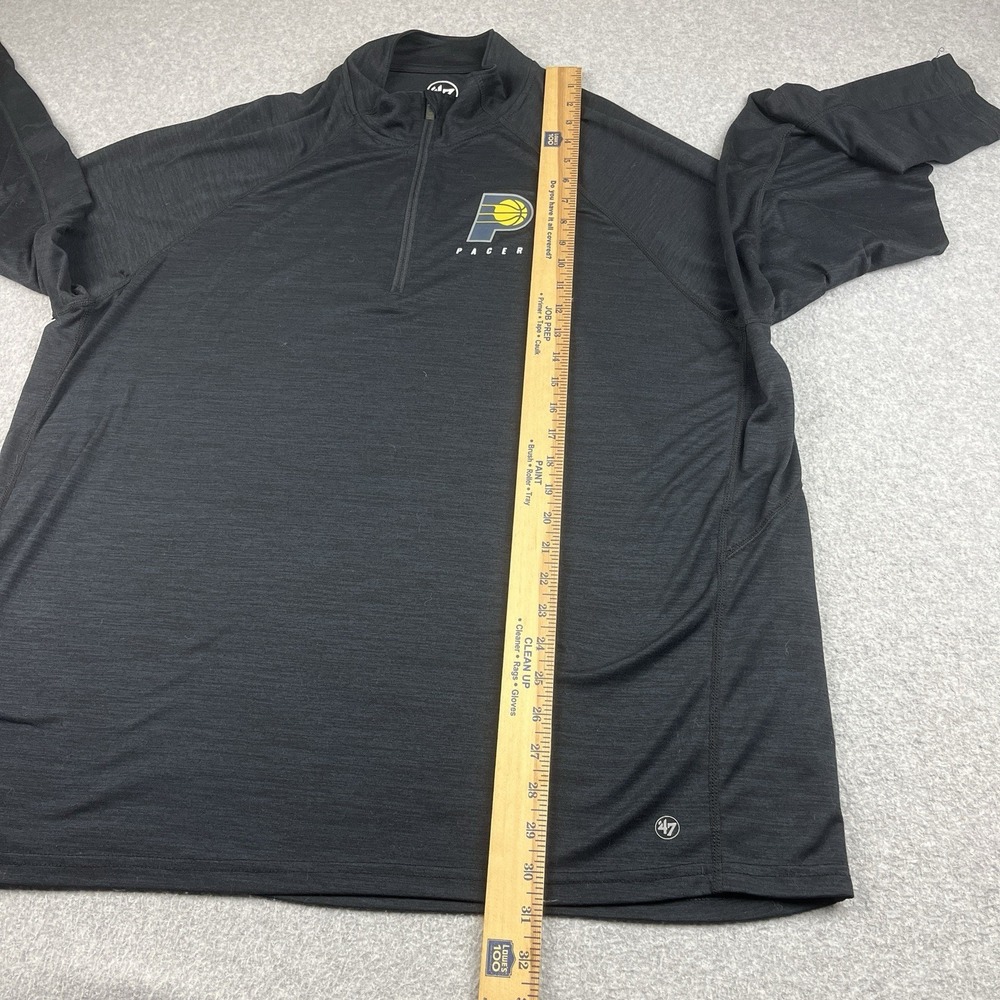 Indiana Pacers Pullover Mens 2XL Gray 47 Brand 1/4 Zip Mock Striped Pullover NBA - Picture 7 of 8